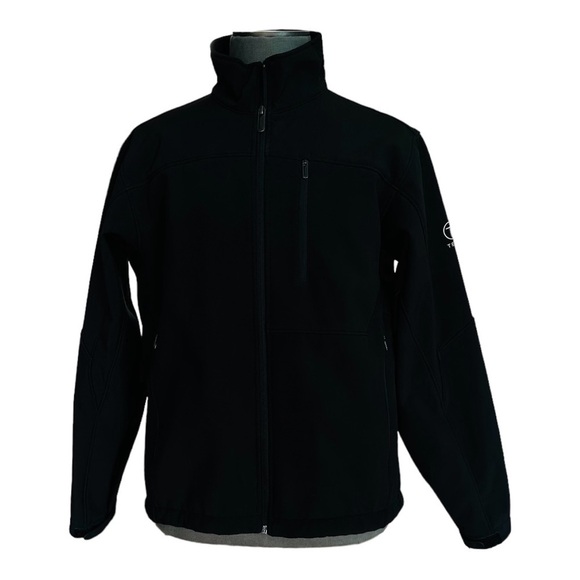 Men’s Windbreaker TUMI T-Tech Black Insulated Jacket Zip Up Collar Jacket Size L - Picture 2 of 10